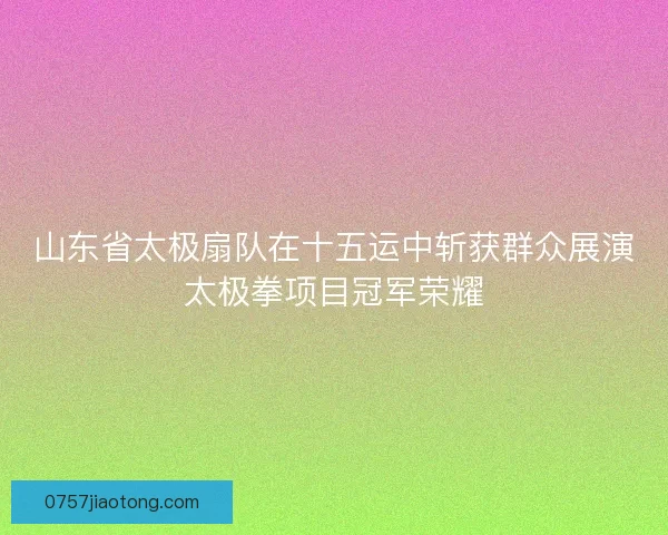 山东省太极扇队在十五运中斩获群众展演太极拳项目冠军荣耀